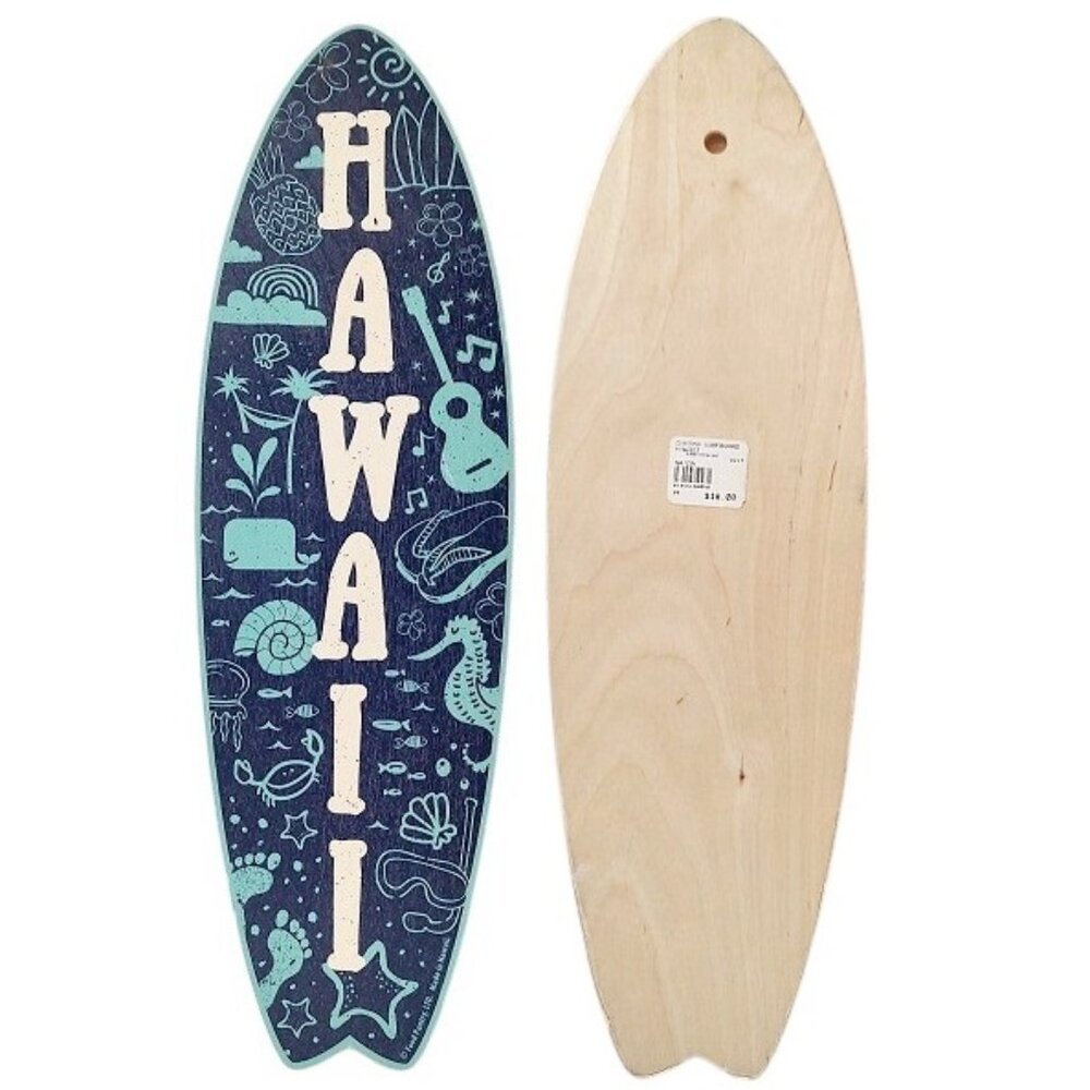 Mini-Hawaii Wooden Surfboard Wall Art
